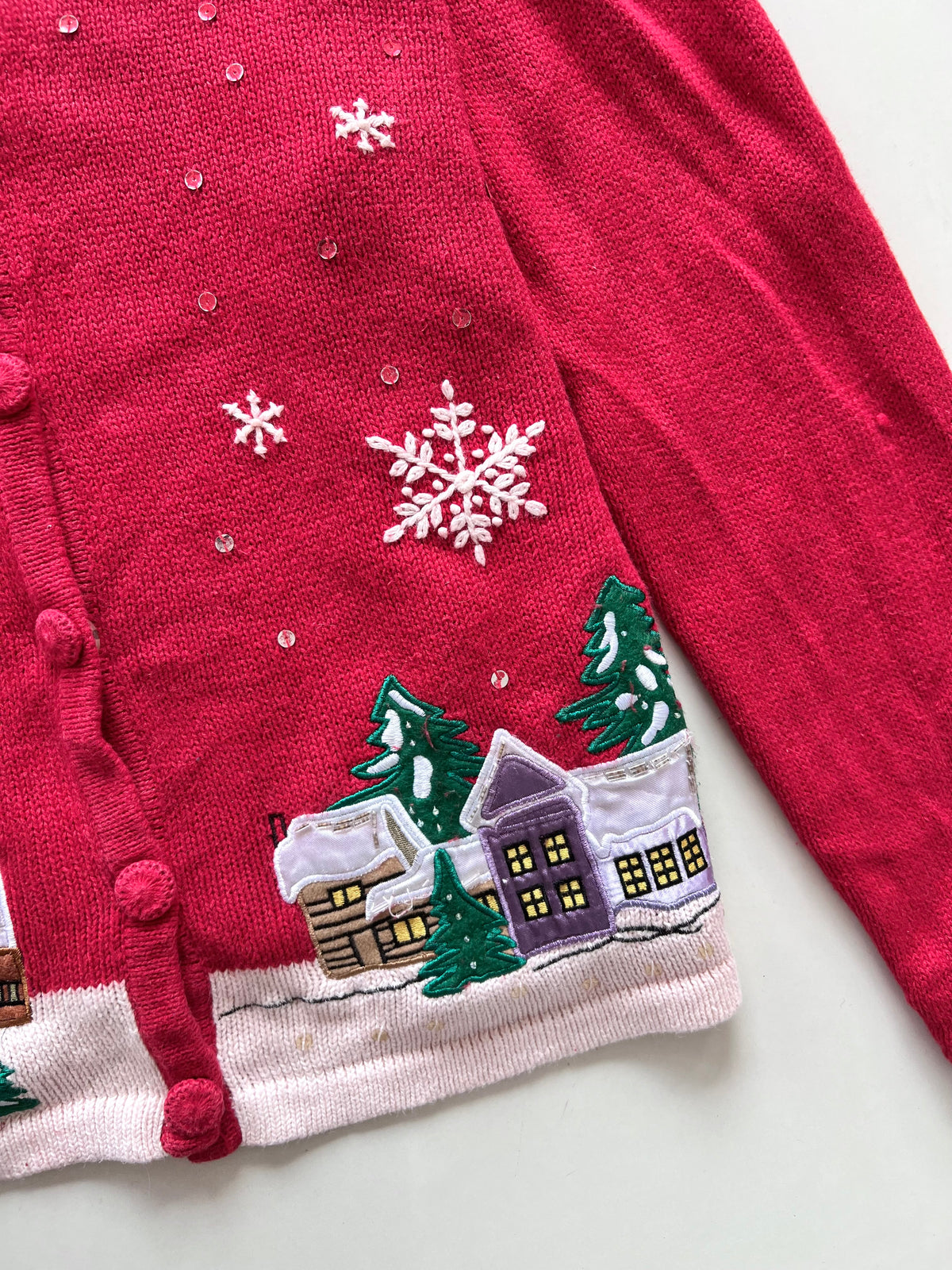 Embroidered Christmas Cardigan Sweater-Bust 48