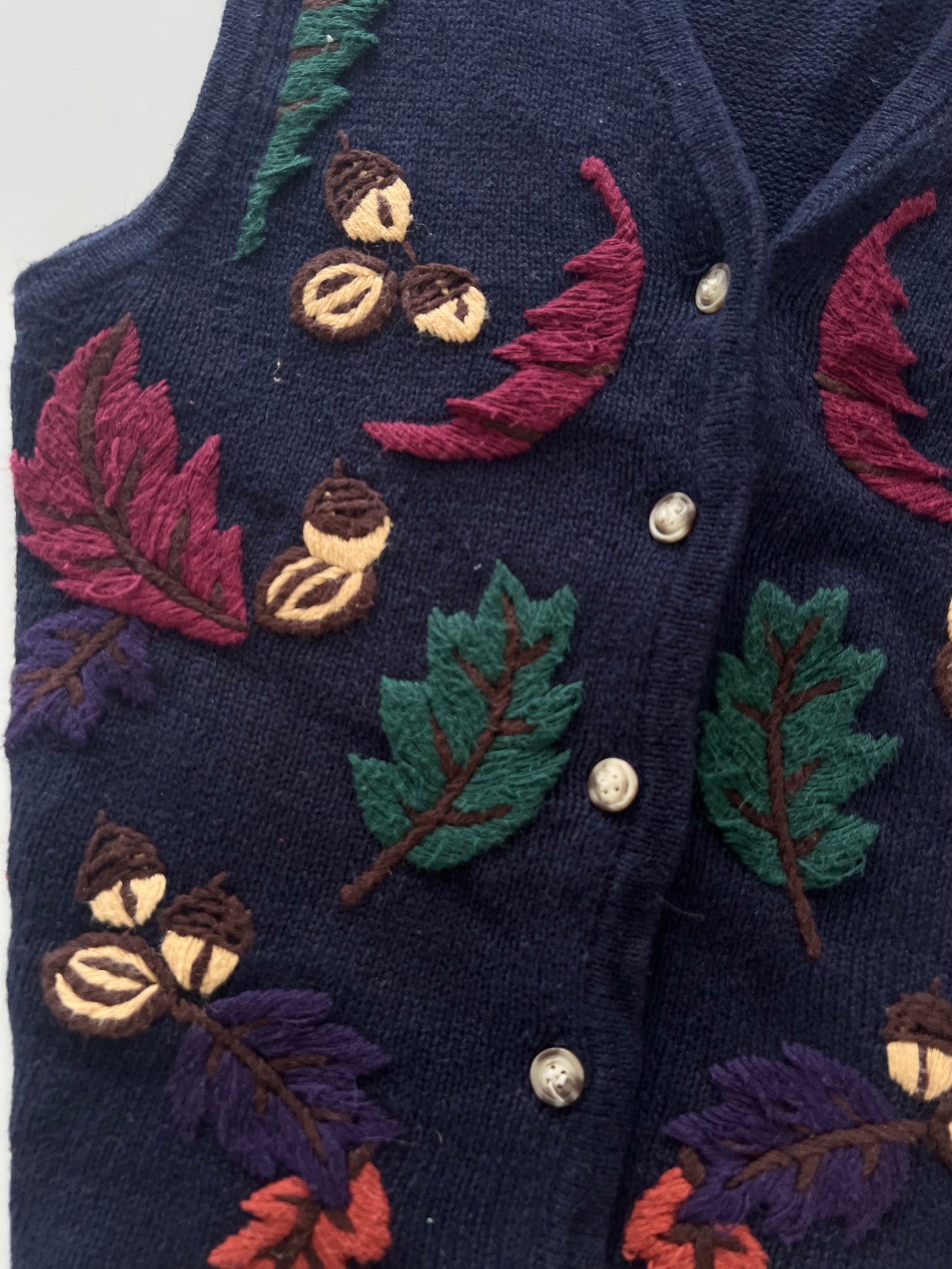 Jennifer Koore Embroidered Vest Sweater-Bust 40
