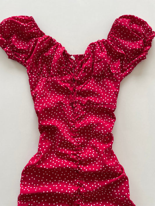 Polka Dot Red Dress-Bust 34