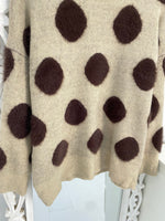 Load image into Gallery viewer, Almond Polka Dot Chunky Sweater-Bust 46