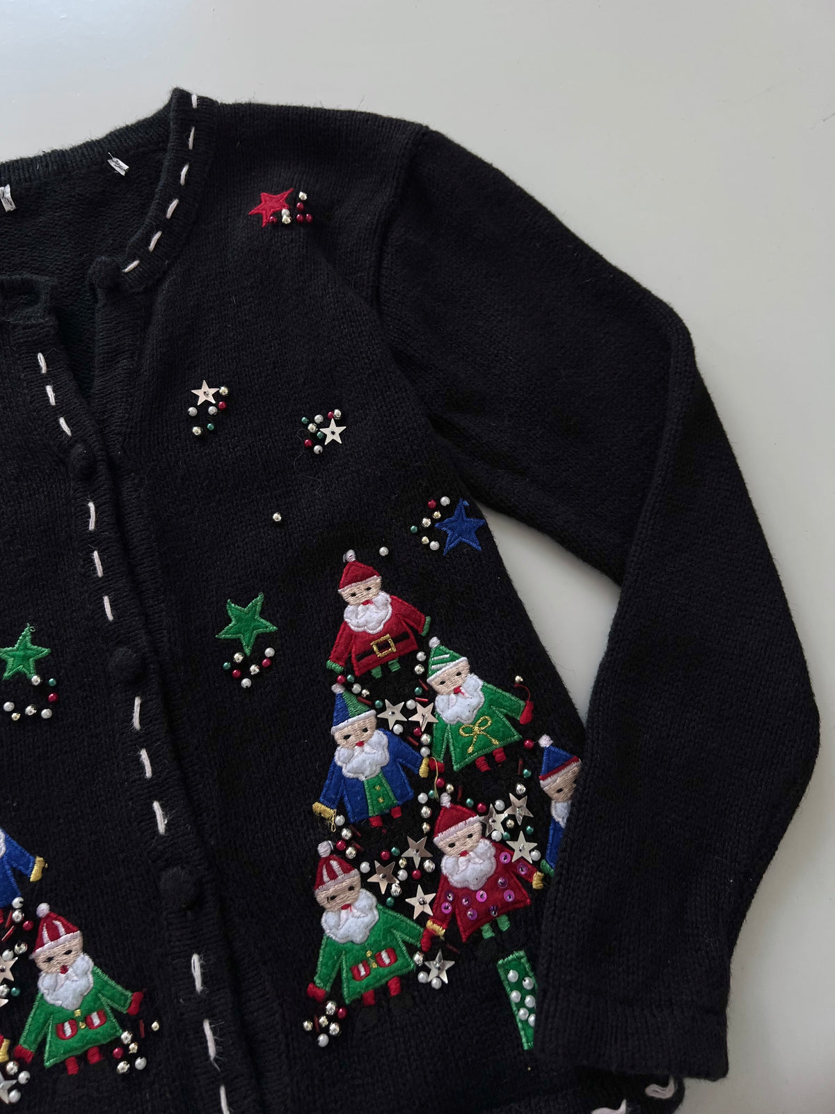 Christmas Embroidered Sweater-Bust 32
