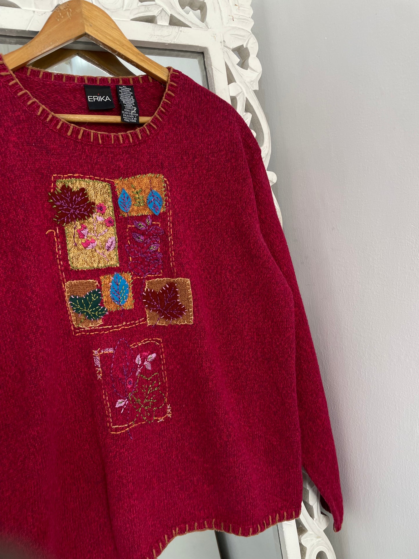 Erika Embroidered Vintage Sweater-Bust 46