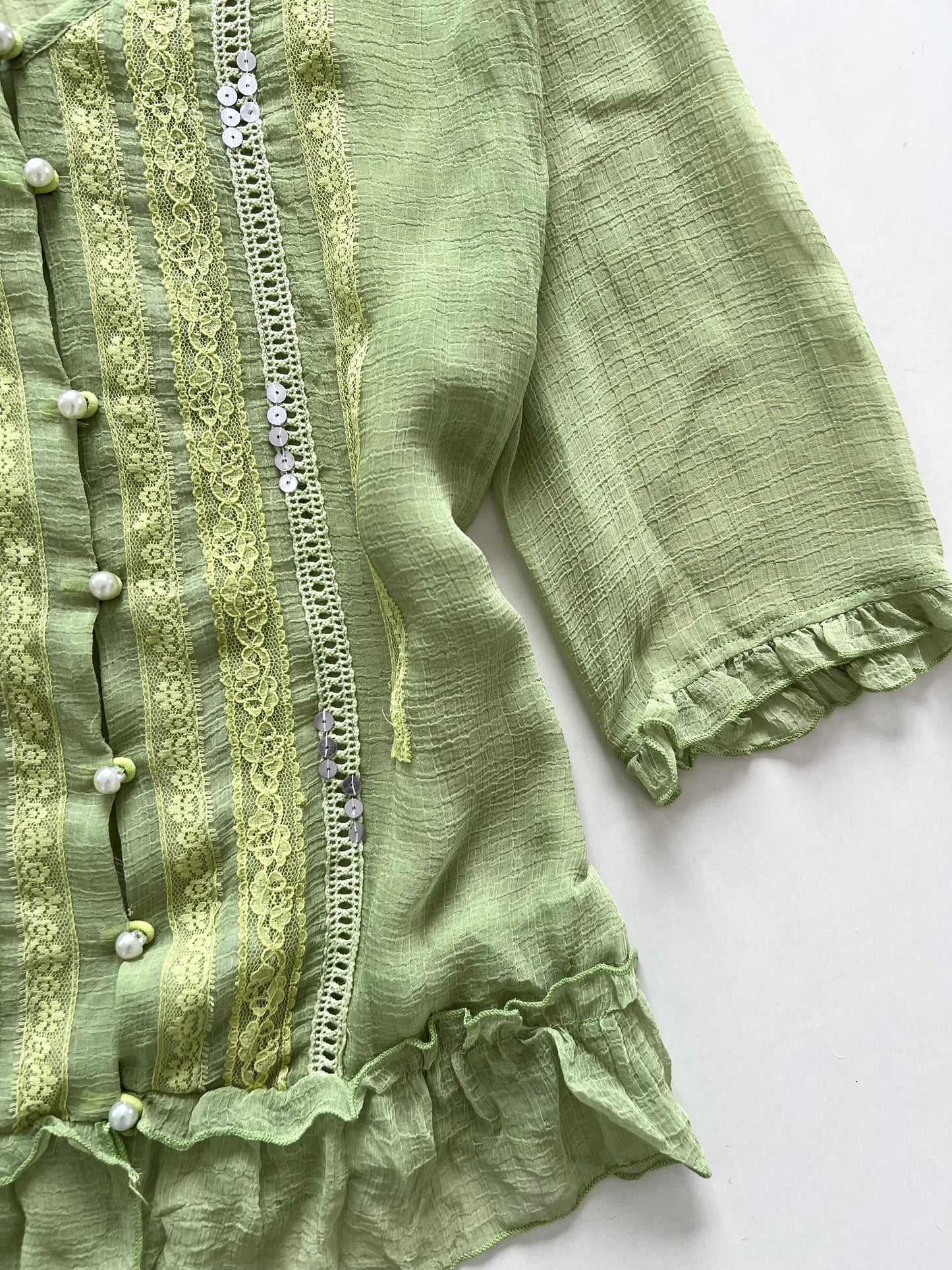Vintage Lace Sheer Top-Bust 38