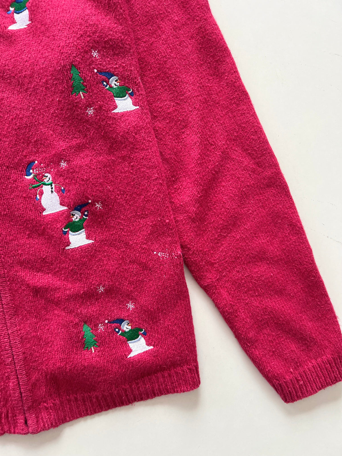 Croft&Barrow Christmas Embroidered Zipper Sweater-Bust 46