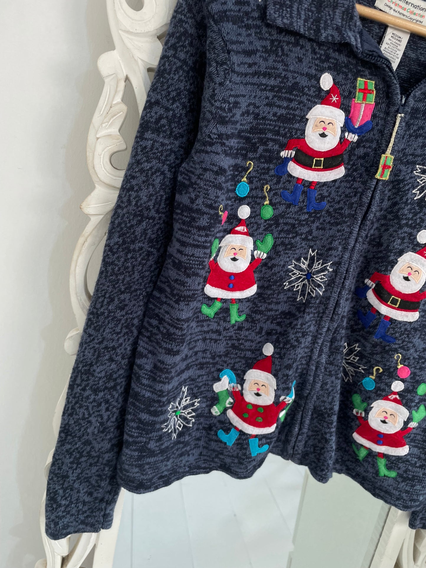 Tiara Embroidered Christmas Sweater-Bust 42