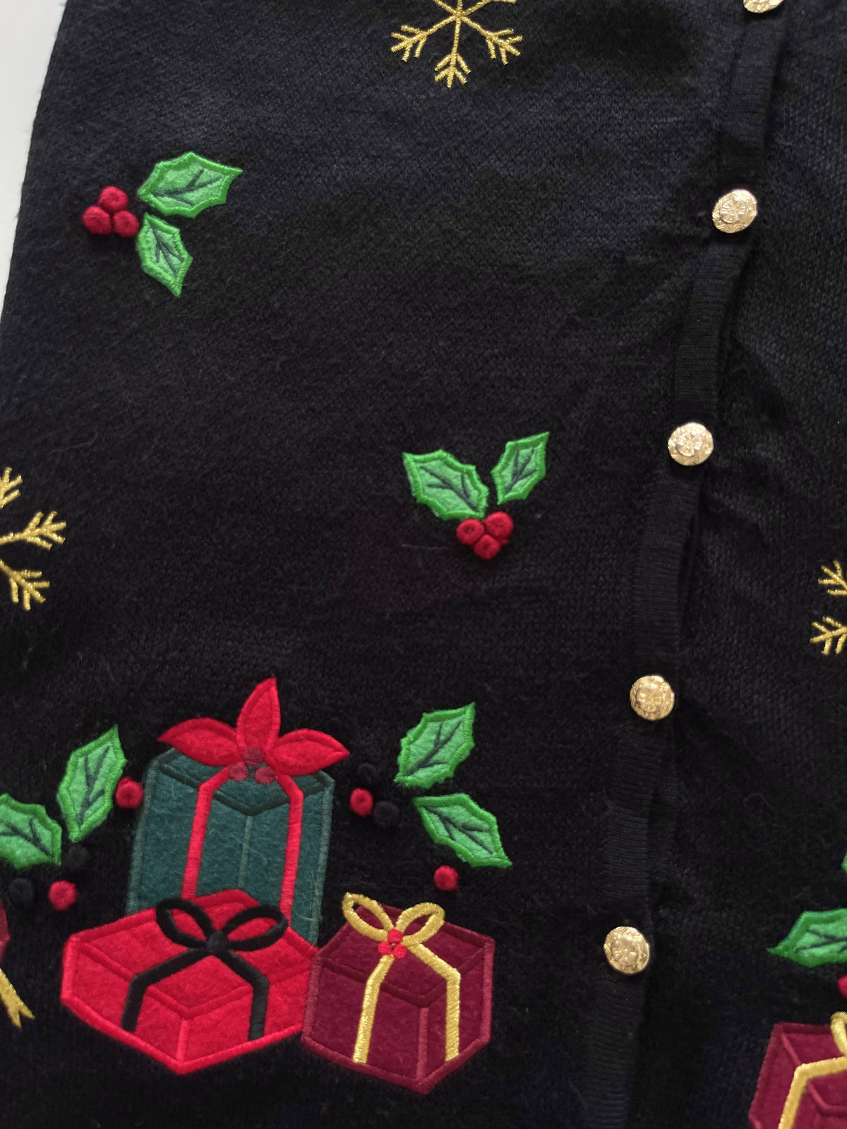 Crystal Kobe Embroidered Christmas Vest Sweater-Bust 40