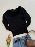 Load image into Gallery viewer, JINJU BLACK SWEATER BUST-30 to 34