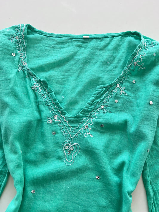 Cotton Embroidered Top-Bust 38