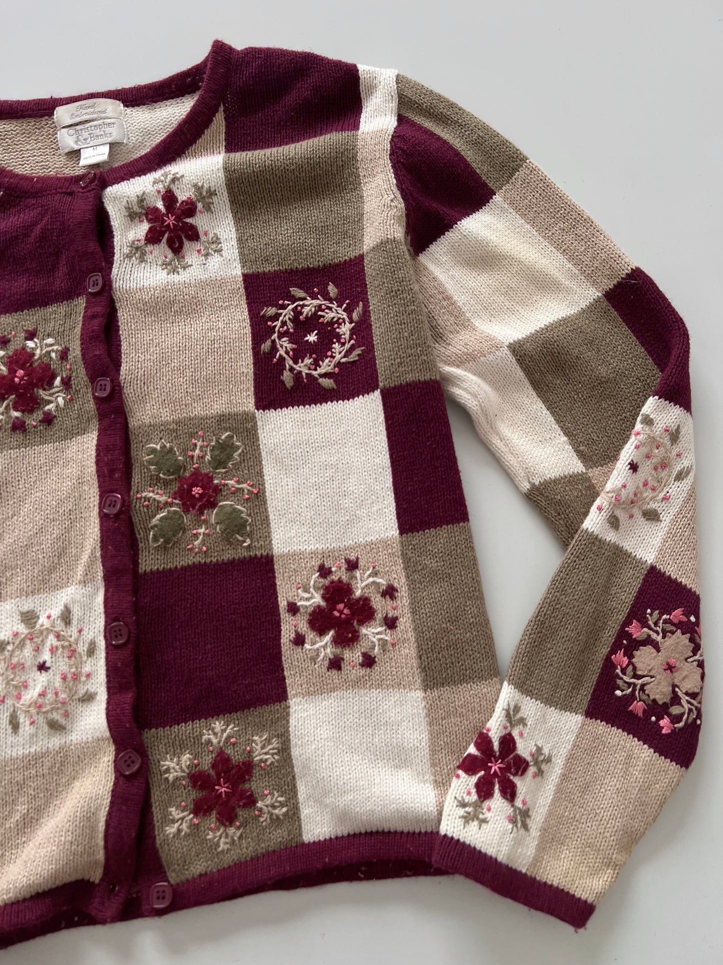 Christopher&Banks Embroidered Sweater-Bust 44
