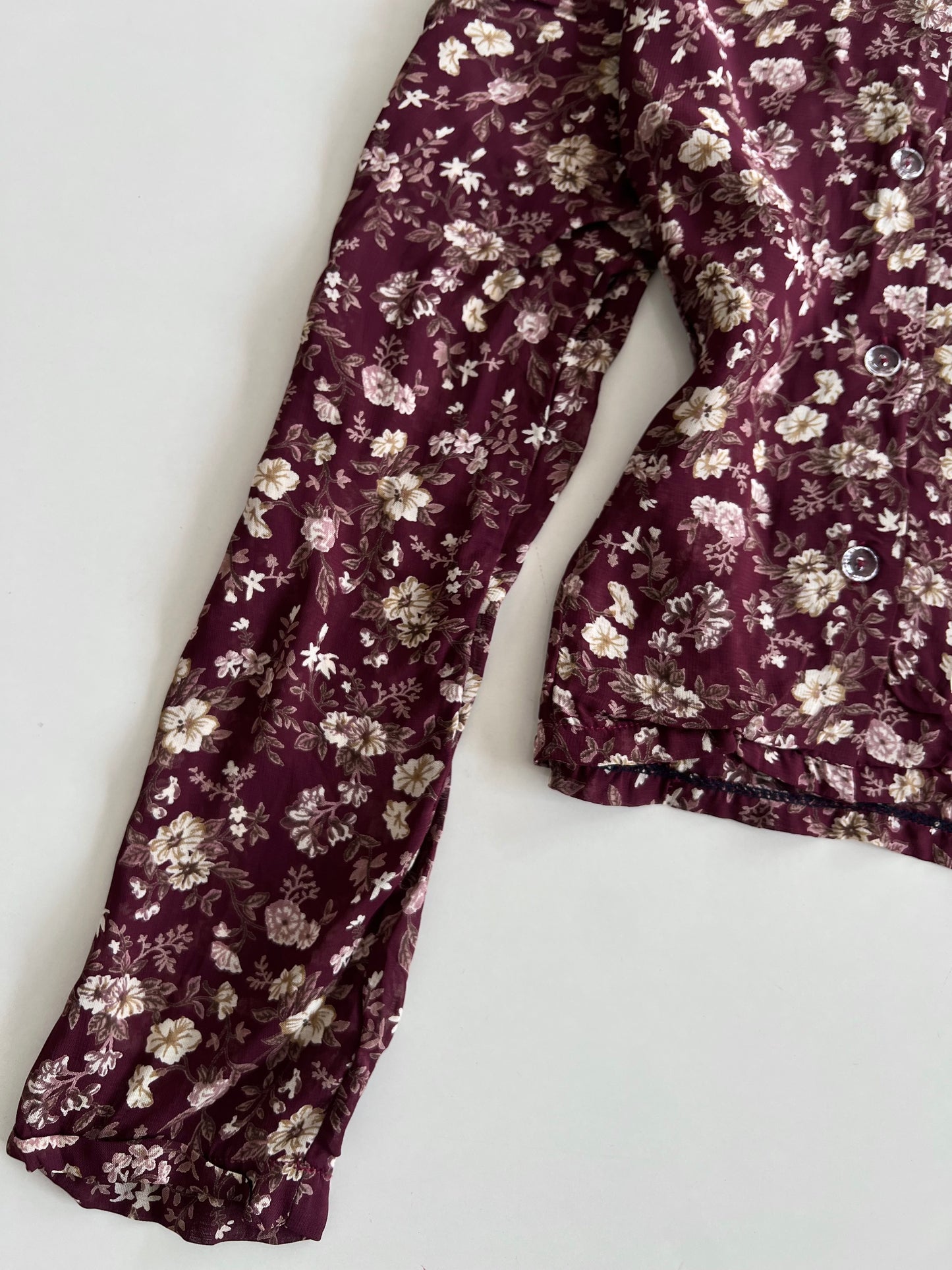Vintage Wine Floral Shirt-Bust 36