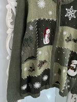 Load image into Gallery viewer, Croft & Barrow Embroidered Christmas Sweater-Bust 46