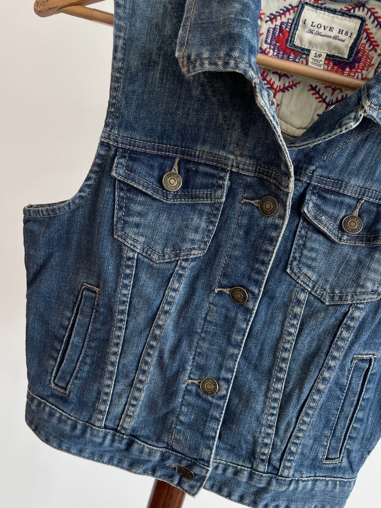 I Love H81 Denim Vest-Bust 34