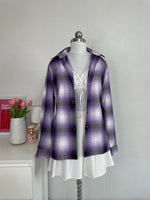 Load image into Gallery viewer, FOXCROFT PURPLE PRINTED SHIRT - BUST 40