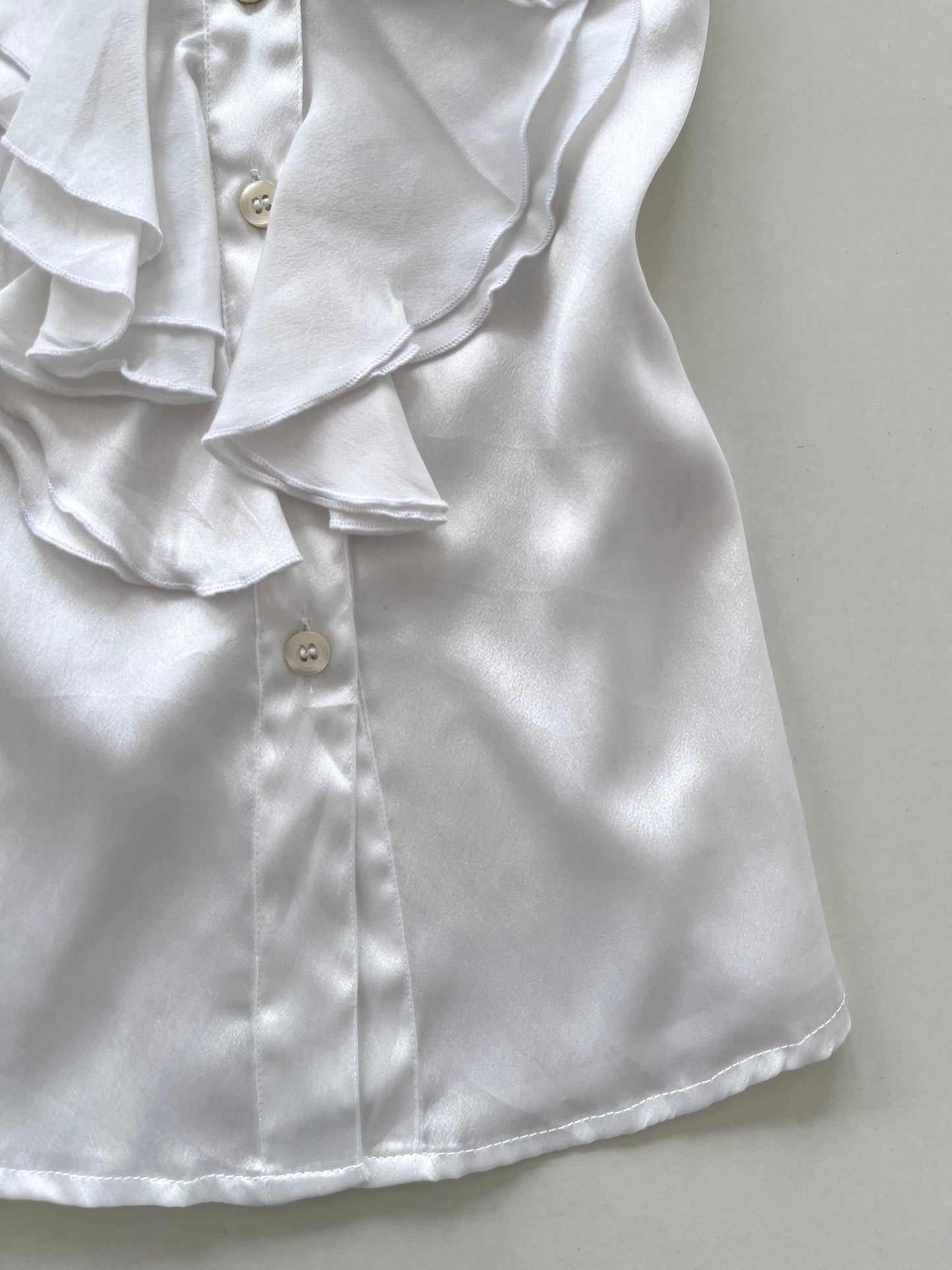Satin Ruffle Vintage Shirt-Bust 36