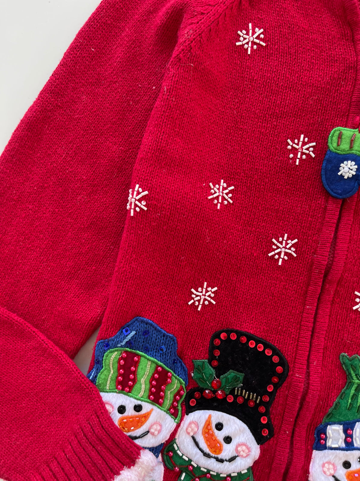 Miss Attitude Christmas Embroidered Zipper Sweater-Bust 38