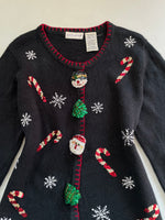 Load image into Gallery viewer, White Stag Embroidered Christmas Sweater-Bust 40