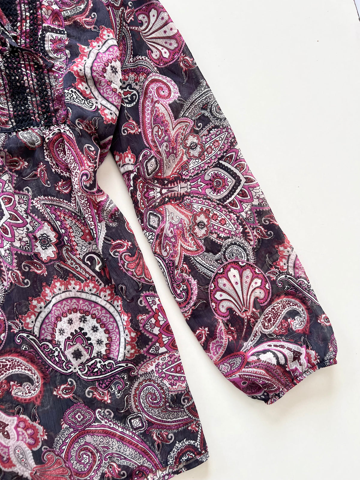Paisley Sheer Top-Bust 40