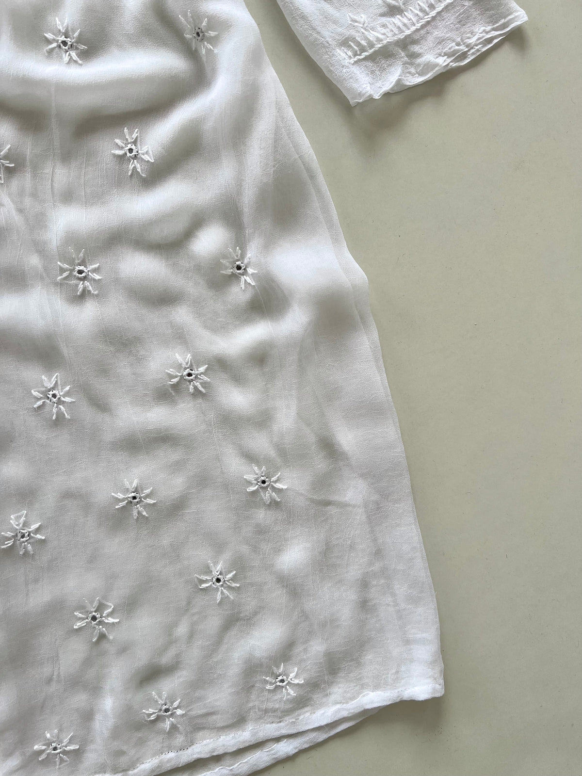 Embroidery Sheer Kurta-Bust 42