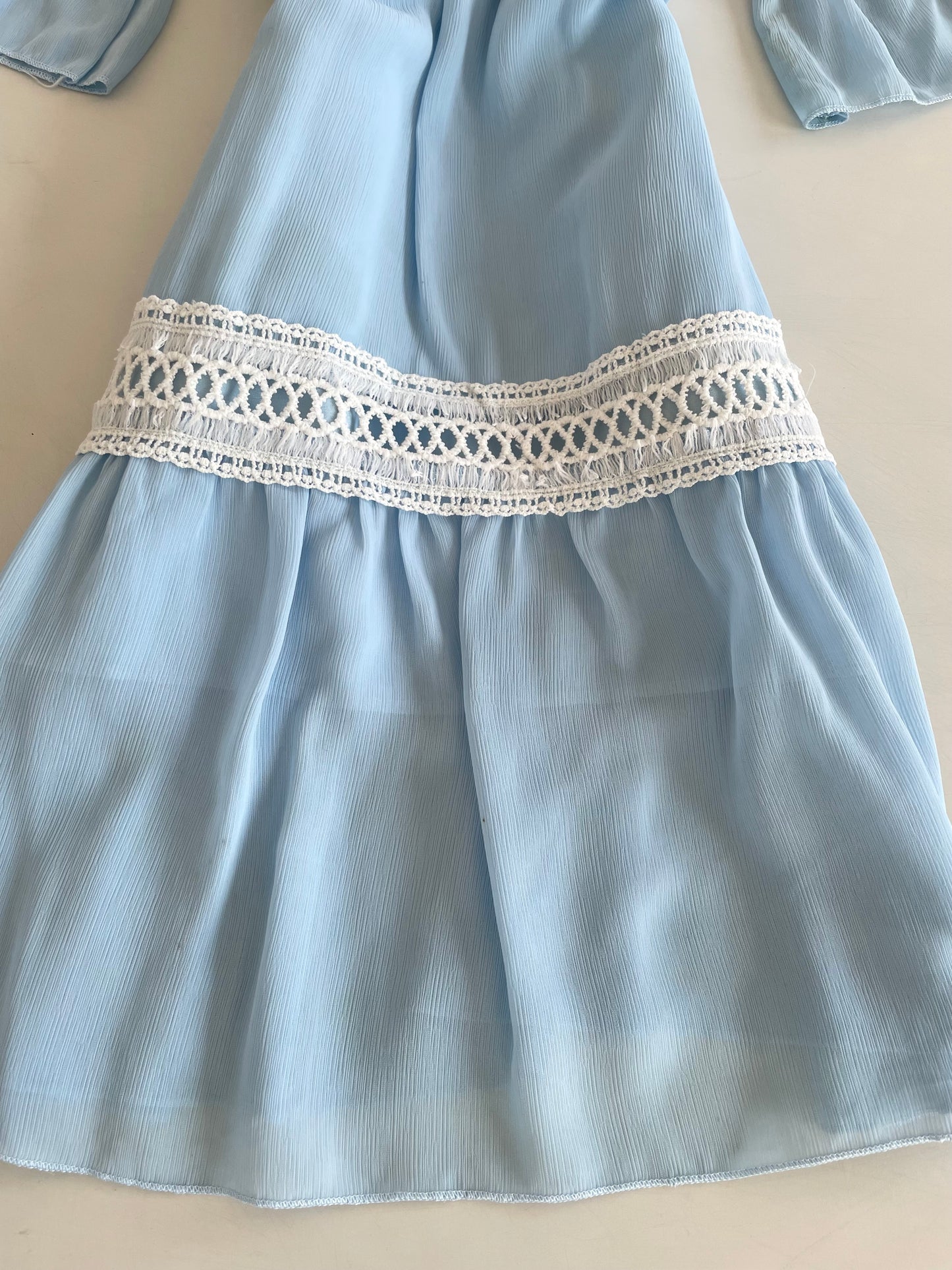 Baby Blue Lace Dress-Bust 36