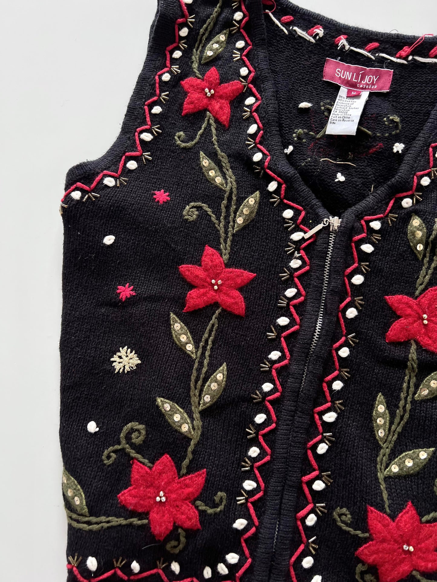 Sun Li Joy Embroidered Sweater-Bust 44