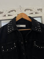 Load image into Gallery viewer, Zara Embellished Denim Jacket-Bust 46