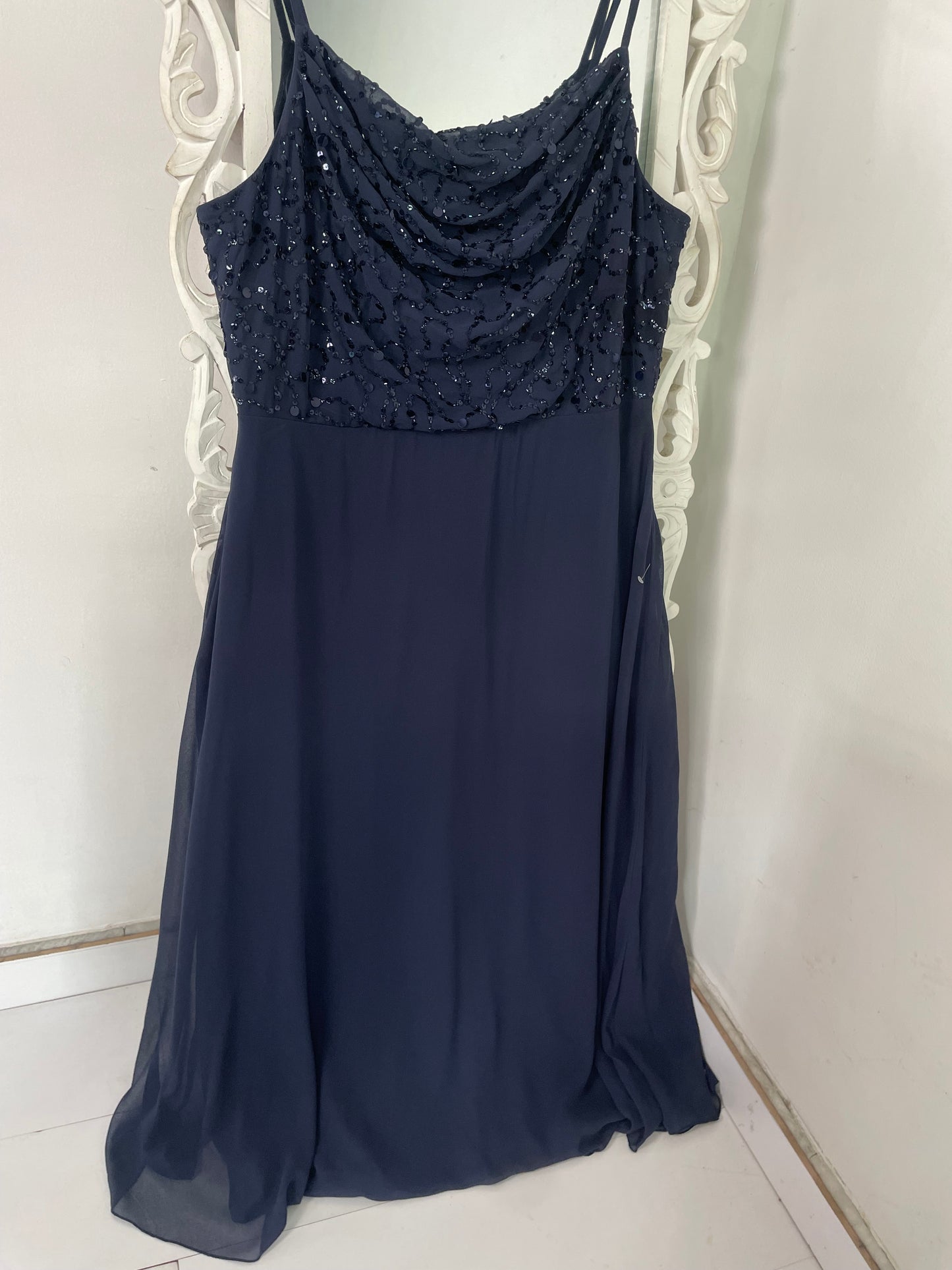 Sequin Cowl Neck Dress-Bust 44