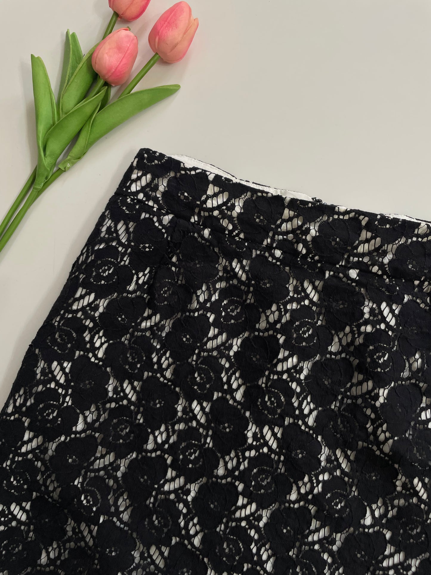PURE ALFRED SUNG BLACK LACE SKIRT - WAIST 34