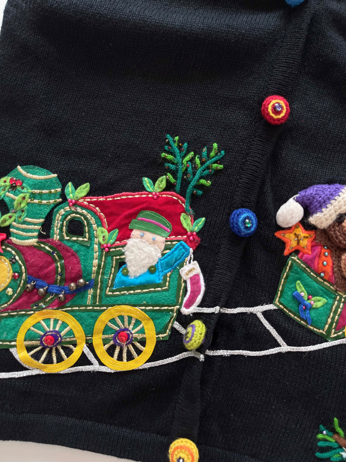 Marisa Christina Embroidered Christmas Vest Sweater-Bust 42
