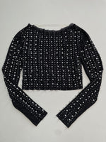 Load image into Gallery viewer, Pearls & Rhinestones Sheer Top-Bust 38 to 40