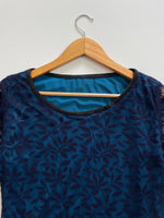 Load image into Gallery viewer, BLUE BLACK LACE TOP WITH LINING BUST - 36 to 40