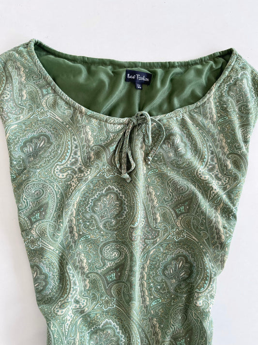 Paisley Green Dress-Bust 42