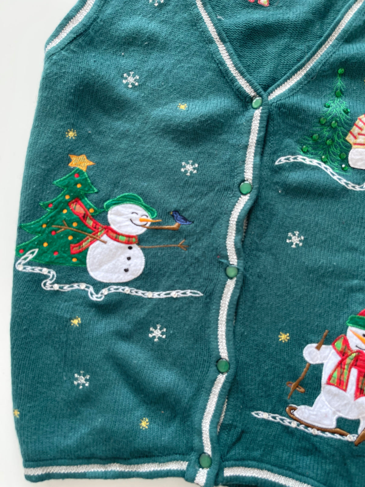 Dettoff Embroidered Christmas Vest Sweater-Bust 42