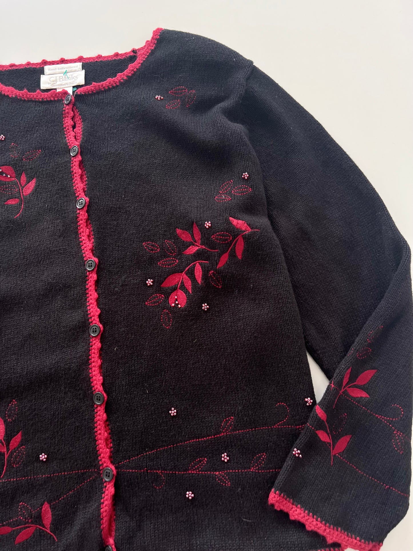 Cj Banks Embroidered Sweater-Bust 54