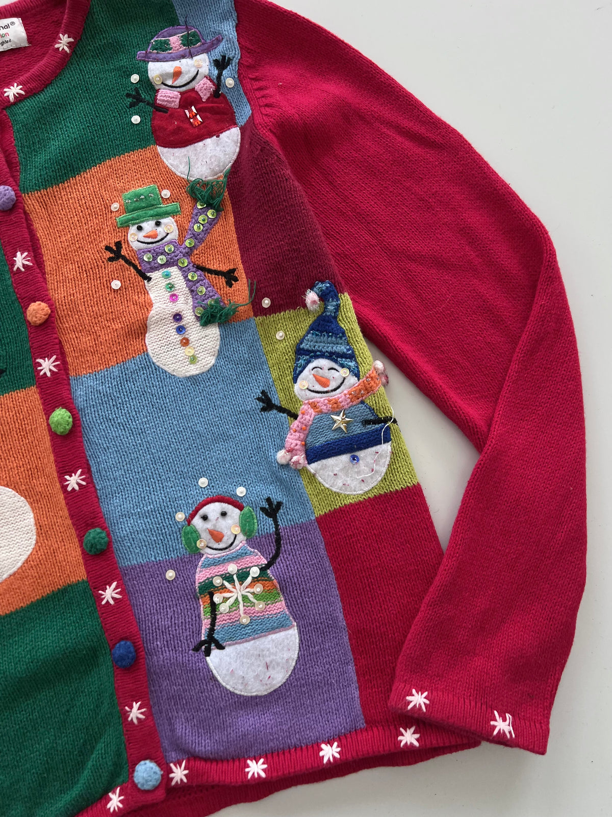 Tiara International Embroidered Christmas Cardigan Sweater-Bust 42