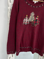 Load image into Gallery viewer, Christopher & Banks Embroidered Christmas Sweater-Bust 50
