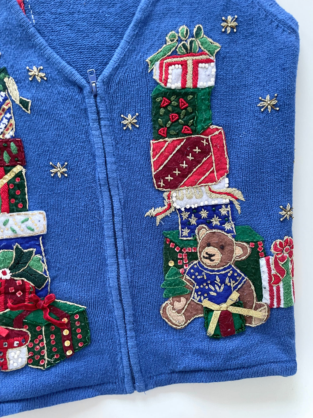 Christmas Embroidered Vest Sweater-Bust 46