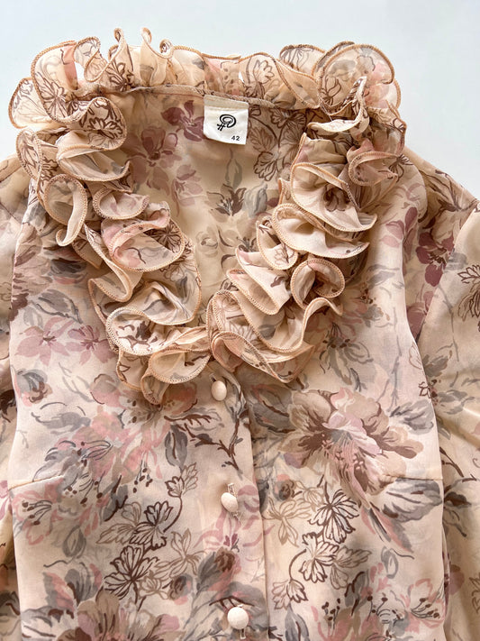 Ruffle Sheer Shirt-Bust 40