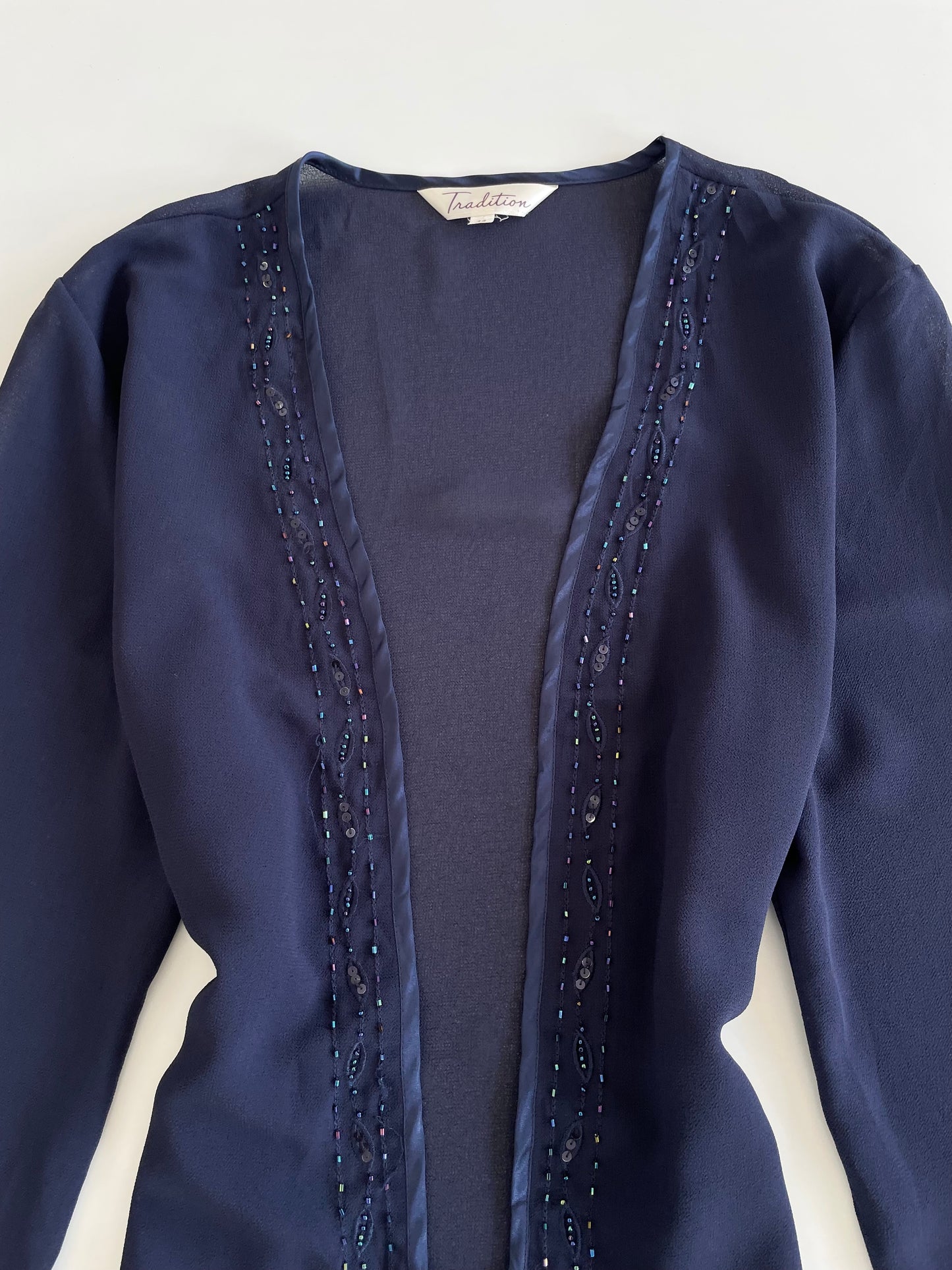 Tradition Sheer Embroidered Shrug-Bust 42