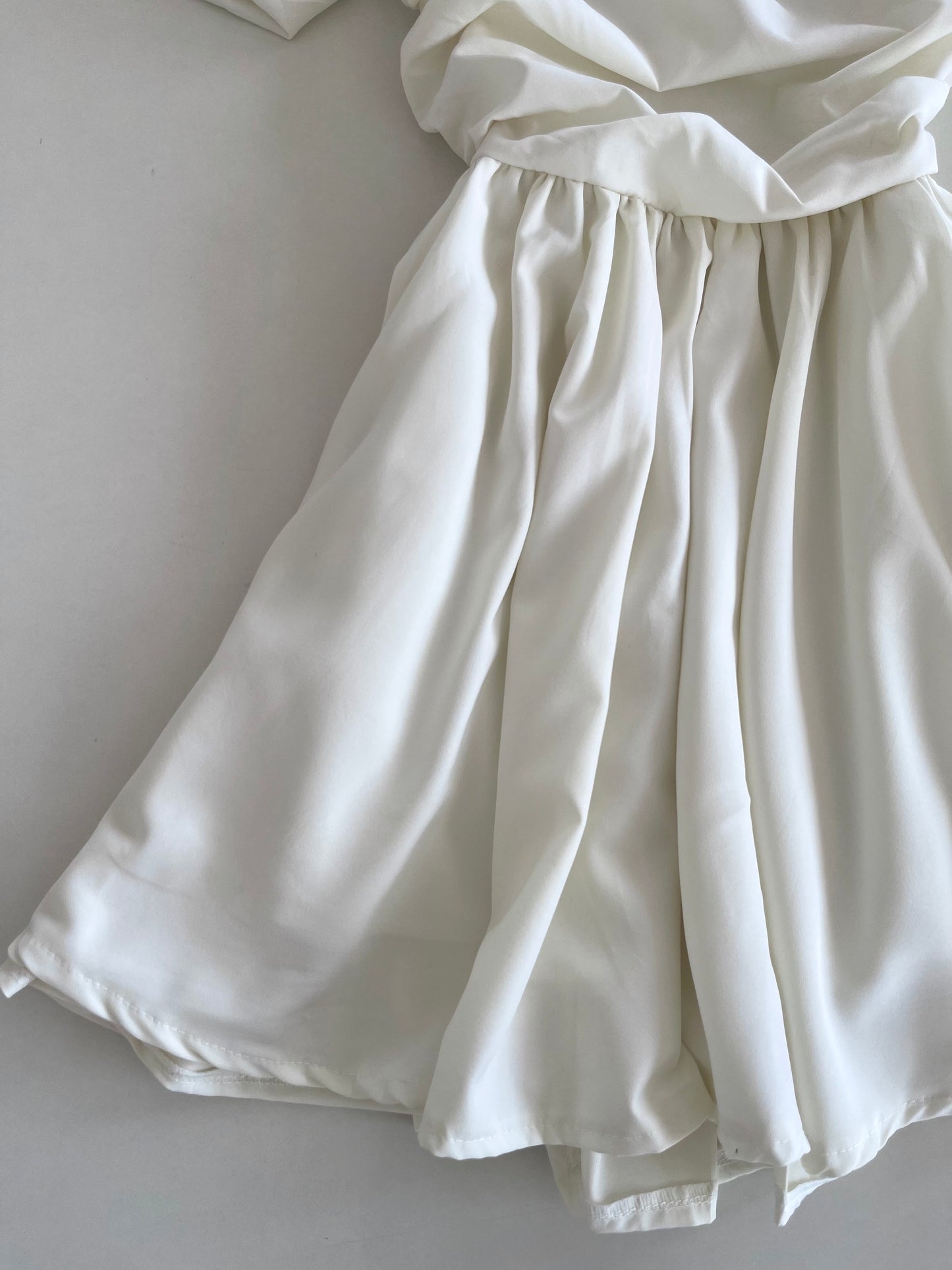 White Puff Sleeve Dress-Bust 28