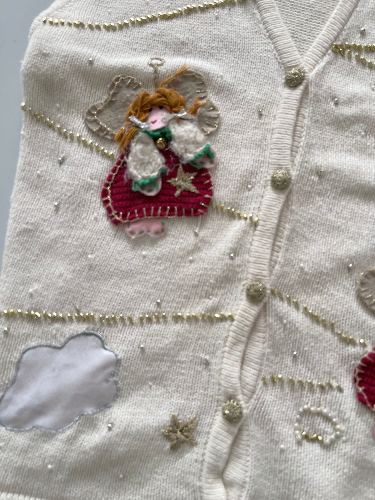 Bobbie Brooks Embroidered Christmas Vest Sweater-Bust 44