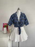 Load image into Gallery viewer, BLACK & BLUE CHECKERED SHIRT - BUST 44