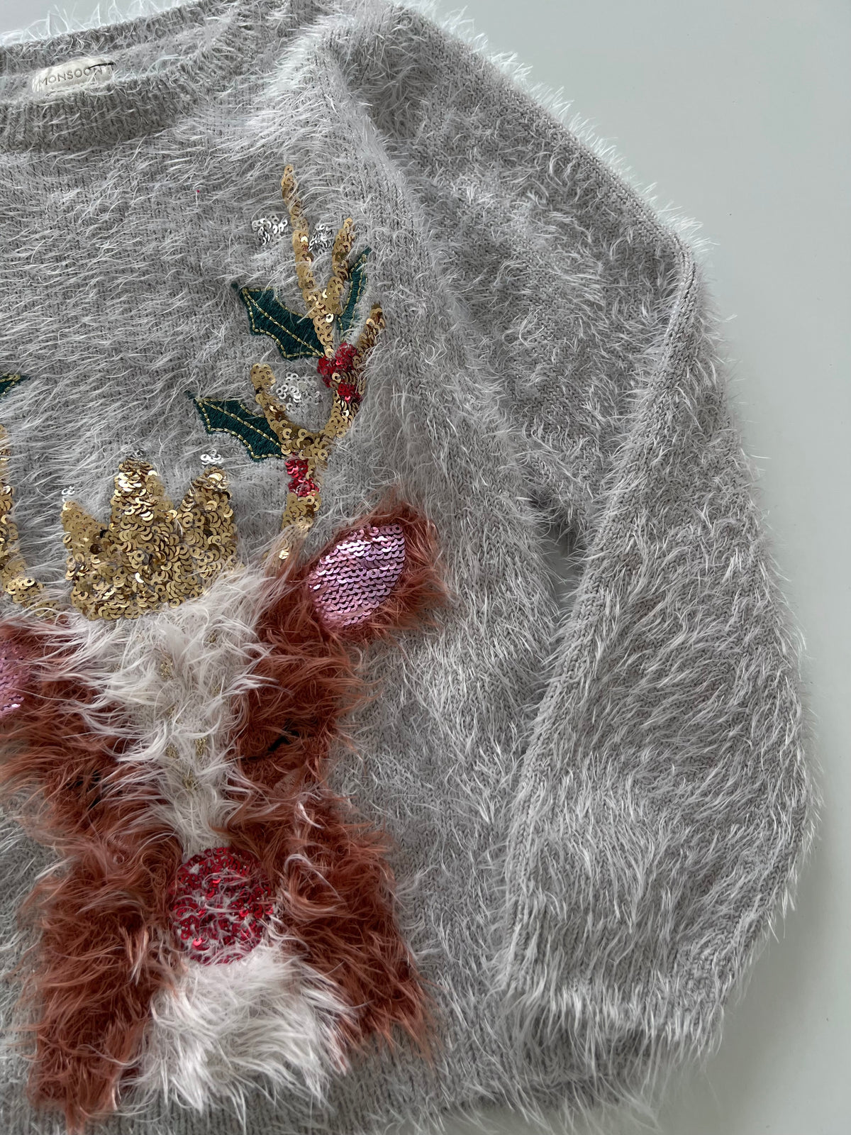 Monsoon Christmas Embroidered Sweater-Bust 32