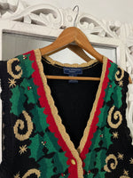 Load image into Gallery viewer, Vintage Embroidered Sweater Vest-Bust 36