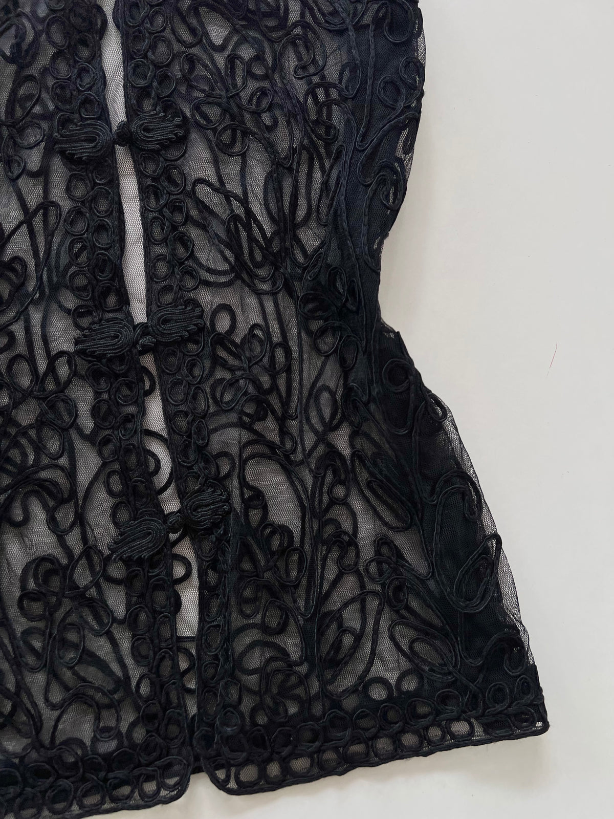 Embroidered Sheer Top-Bust 36 to 38