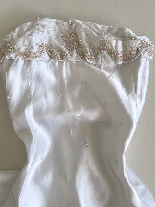 Embroidered Vintage Tube Dress-Bust 32