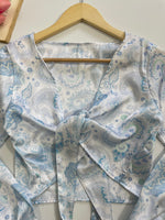 Load image into Gallery viewer, Satin Paisley Front Knot Top