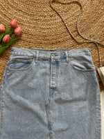 Load image into Gallery viewer, LEVI’S LONG DENIM SKIRT WAIST-34
