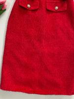 Load image into Gallery viewer, Shimmer Red Long Tweed Skirt-Waist 24