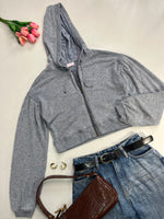 Load image into Gallery viewer, Ash Blue Soft Hooded Zipper - Bust 34 to 38