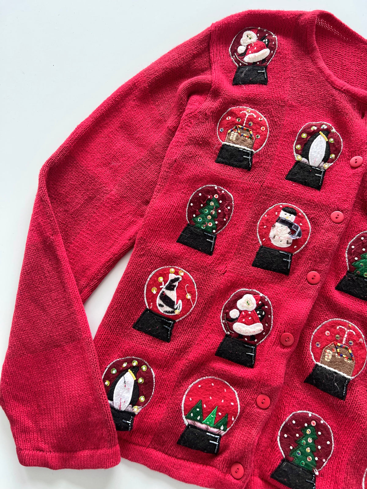 Holiday Lodge Embroidered Christmas Cardigan Sweater-Bust 48
